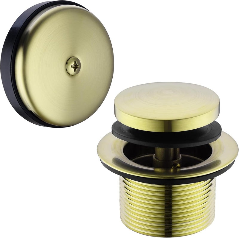 Bestill Tip-Toe Bathtub Drain Bath Tub Trim Set Conversion Kit with Overflow Faceplate, Brushed Gold - Image 1